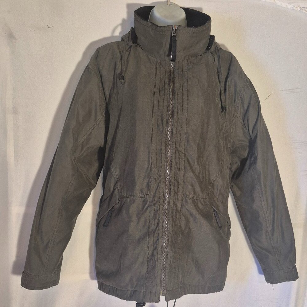 Basic Editions Winter Coat/Jacket Green Faux Sued… - image 3